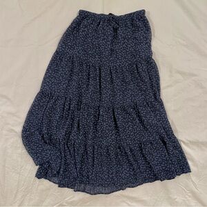 Blue patterned maxi skirt